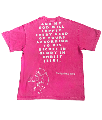 Pink Prosperous Apparel "Philippians
4:19" Vintage Tee