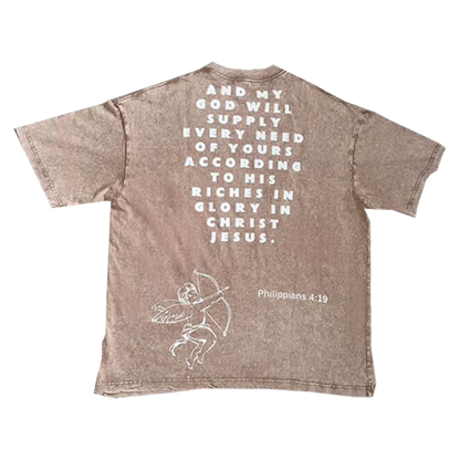 Brown Prosperous Apparel “Philippians 4:19” Vintage Tee